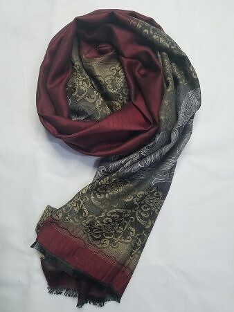 Printed Silk Multicolor - Maroon